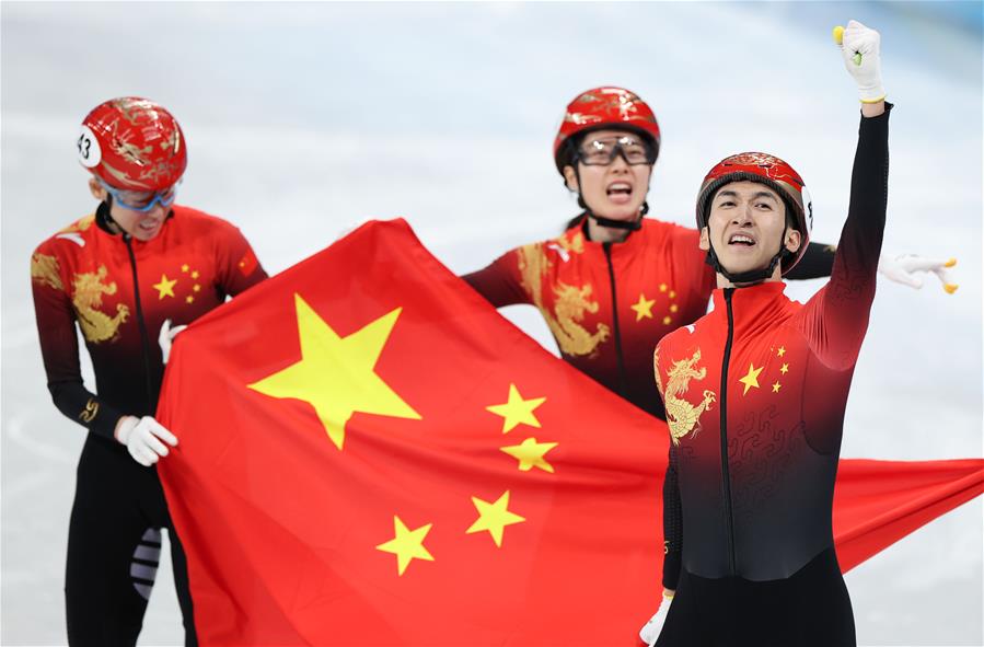 （北京冬奥会）（6）短道速滑——混合团体接力决赛：中国队夺冠
