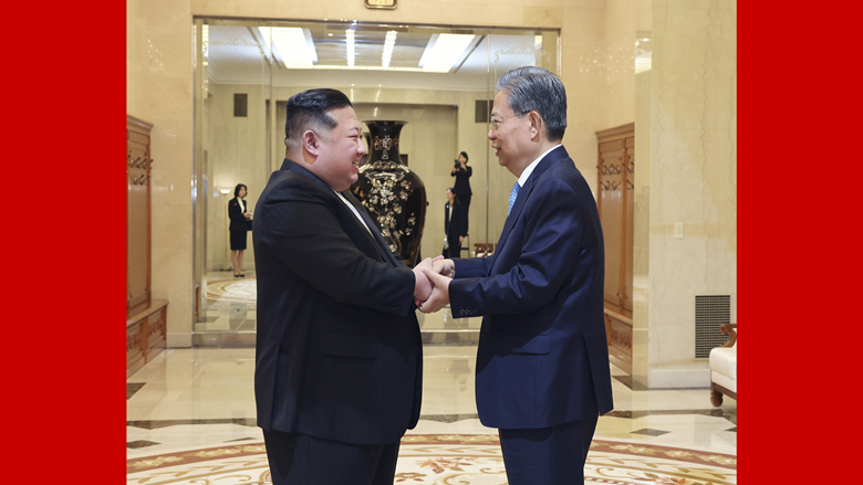 조락제 중국 전인대 상무위원장, 김정은 조선 로동당 총비서 회견