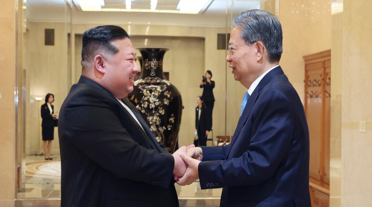 조락제 중국 전인대 상무위원장, 김정은 조선 로동당 총비서 회견
